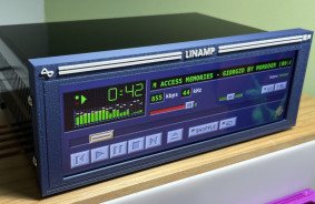 From software to hard: Winamp interface player plays music and is controlled from the touch screen