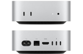 The Apple Mac mini M4's shutdown button is located on the bottom of the device