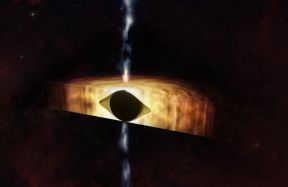 A black hole from our galaxy is spinning so fast that it warps space-time into a "soccer ball"
