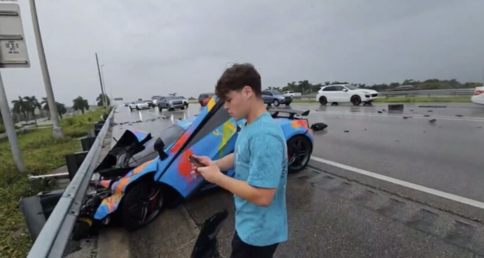 Bloody broadcast: streamer crashed a $200,000 McLaren and coaxed an injured cameraman to film it