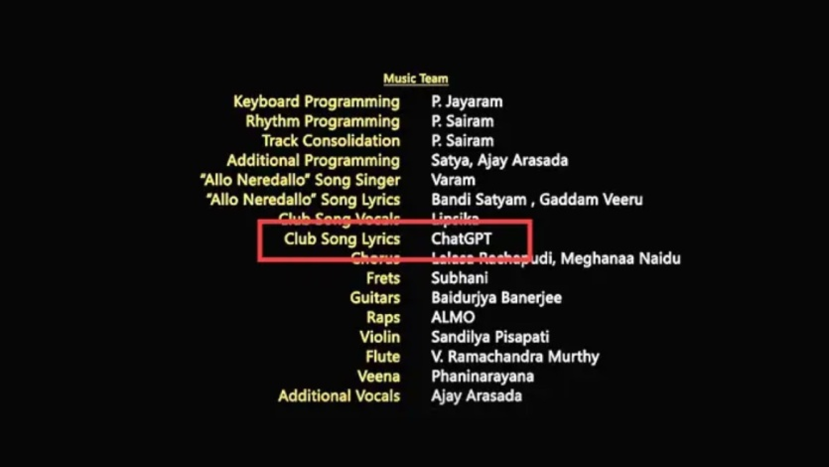 ChatGPT writes songs for Indian movies - and he's listed in the credits