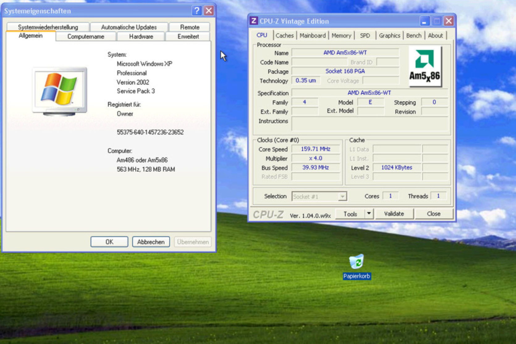 Combining two eras: Windows XP ran on the Intel i486 processor