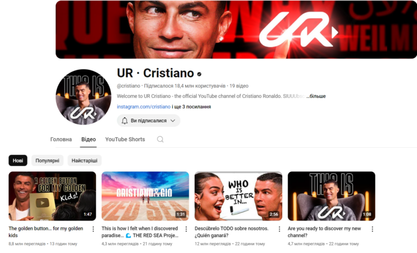 Cristiano Ronaldo breaks historic YouTube record with launch of new channel - 1 million subscribers in 1.5 hours