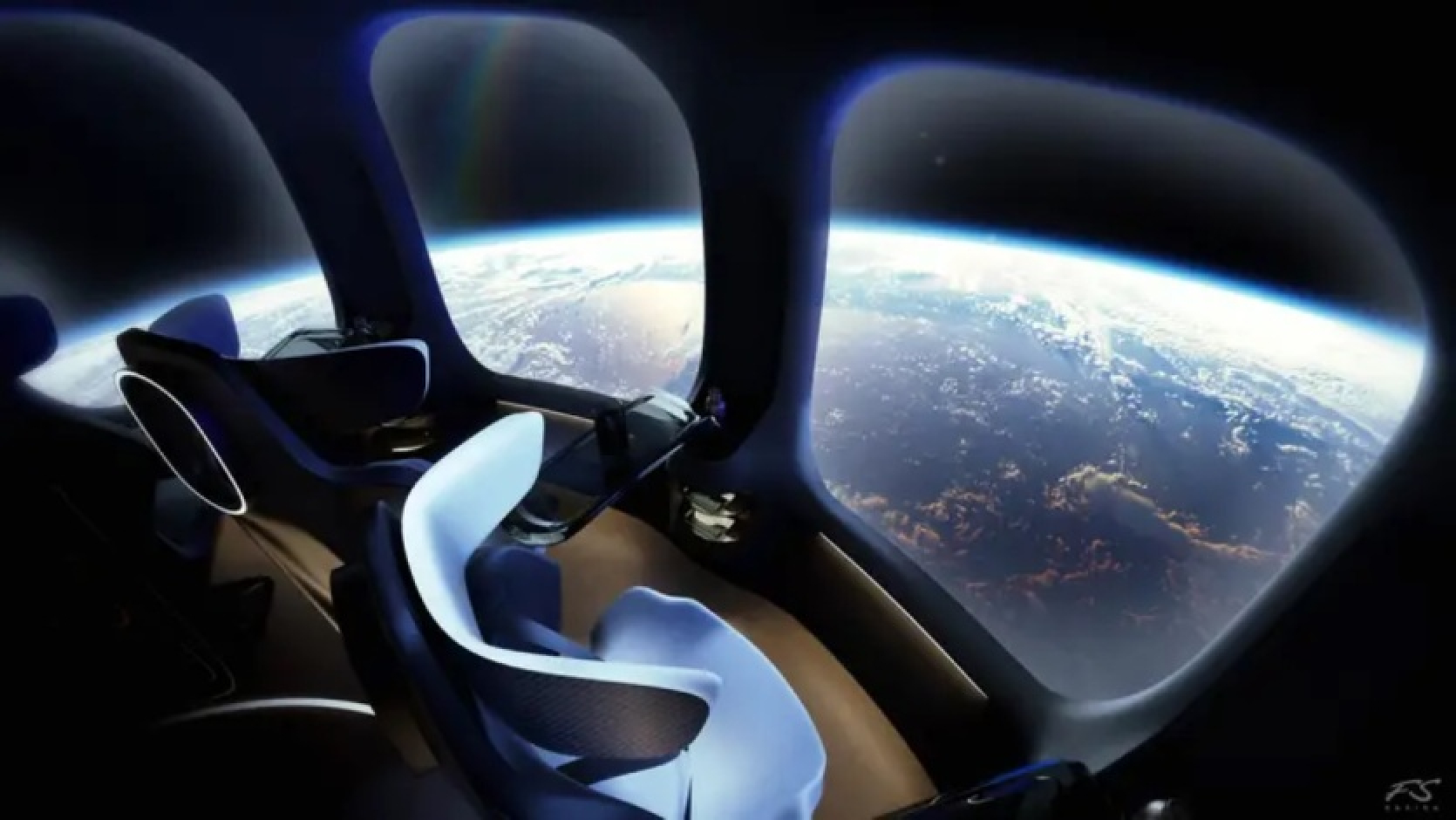 Ferrari's designer was here - Halo Space showed the interior of a capsule that will "take" you to the stratosphere for $150k.