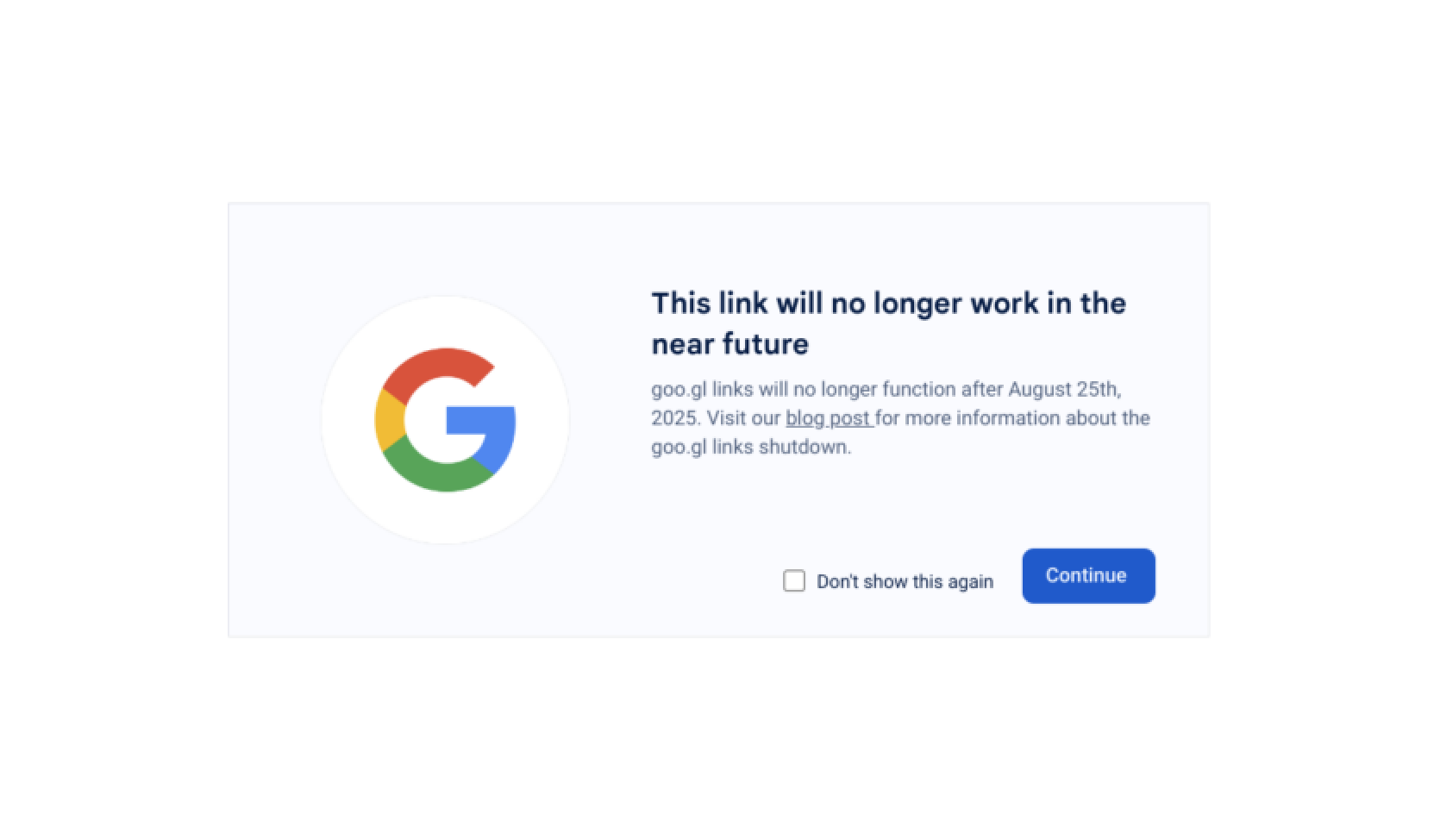 Goodbye goo.gl: the link shortening service will fade into oblivion in August 2025