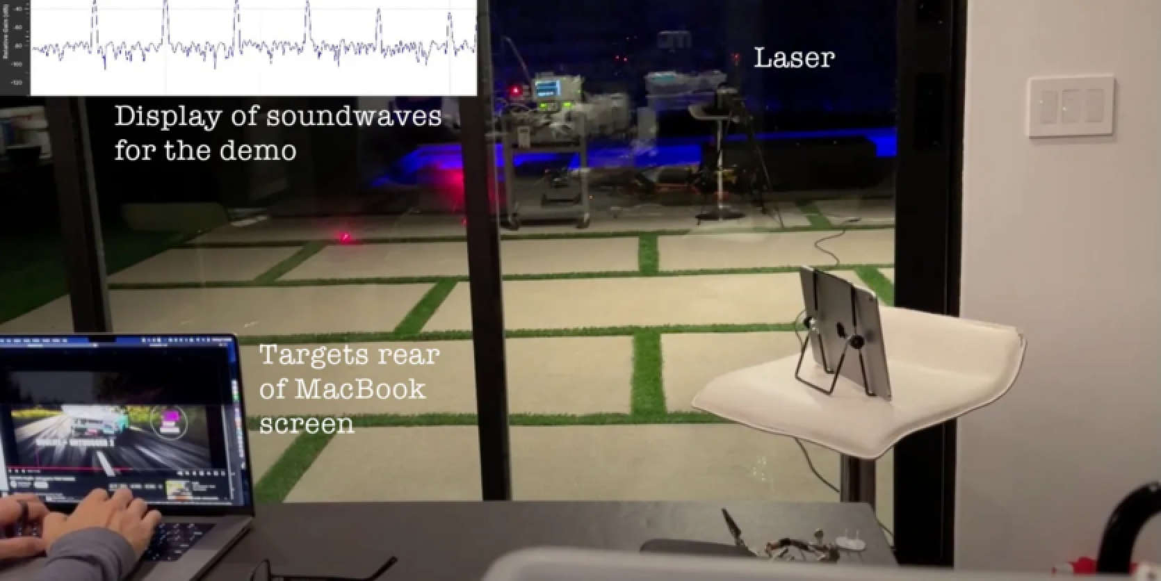 "Invisible" laser helped a hacker determine from a distance what a MacBook user was typing