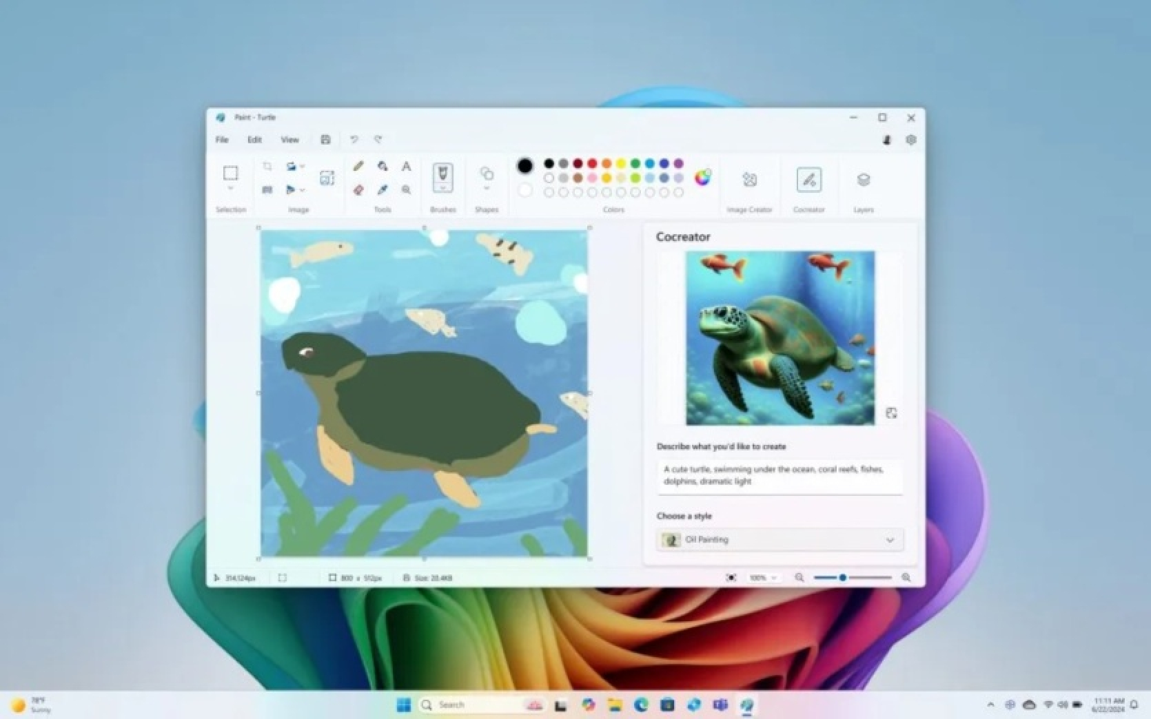 Microsoft's Cocreator is the second breath for Paint and the official image generator for PC Copilot+ devices