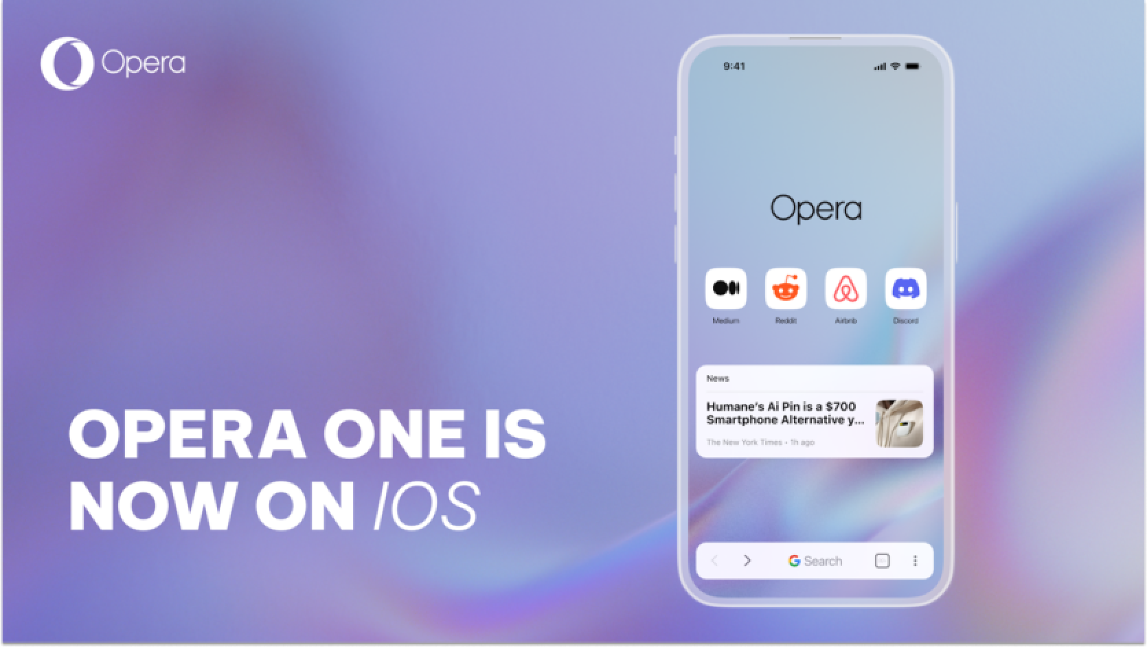 Opera One browser is available for iPhone - with AI assistant, image generator and voice input